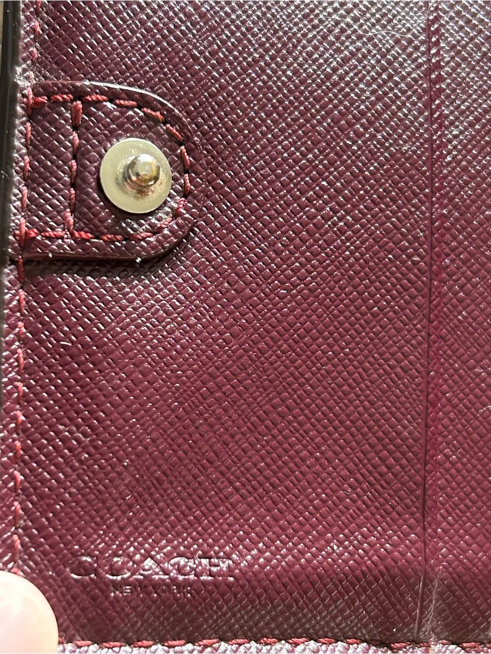 Coach Darcy Bow Saffiano Leather Wallet Burgandy GREAT CONDITION